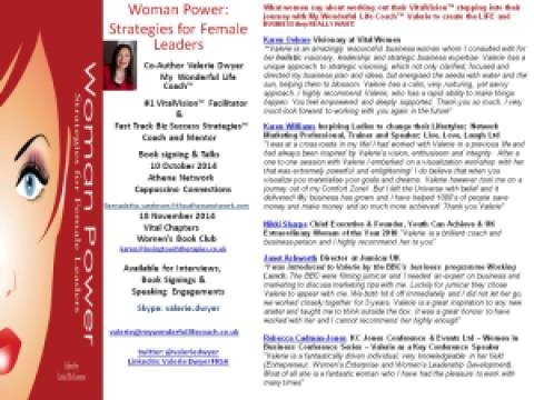 Woman Power Strategies for Female Leaders 2014 Book Flyer 4 Oct Launch 7 Book signing & Nov Book Signing